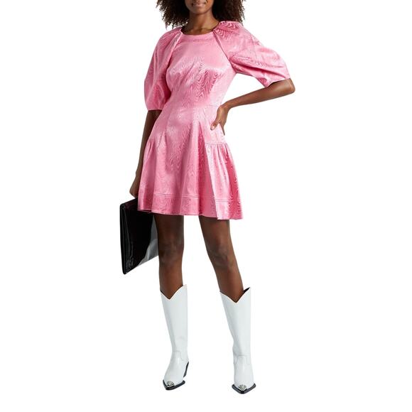 Jonathan Simkhai NWT Holland Satin-moire Mini Dress in Camellia Size 0 - Picture 2 of 9